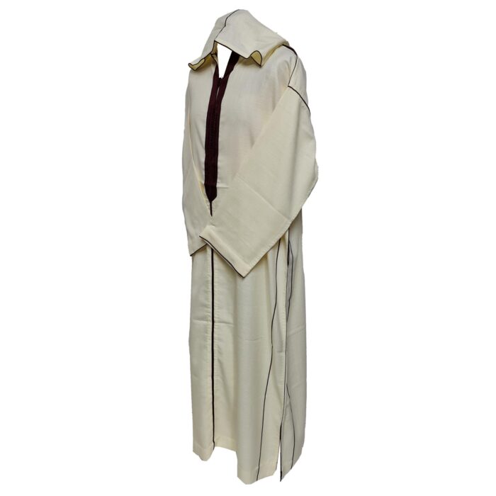 Moroccan Rich Cotton Cotton Hooded Long Sleeve Thobe Jubba Djellaba (4)