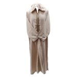Moroccan Rich Soft Cotton Beige Hooded Long Sleeve Thobe Jubba Djellaba (2)