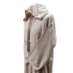 Moroccan Rich Soft Cotton Beige Hooded Long Sleeve Thobe Jubba Djellaba (4)