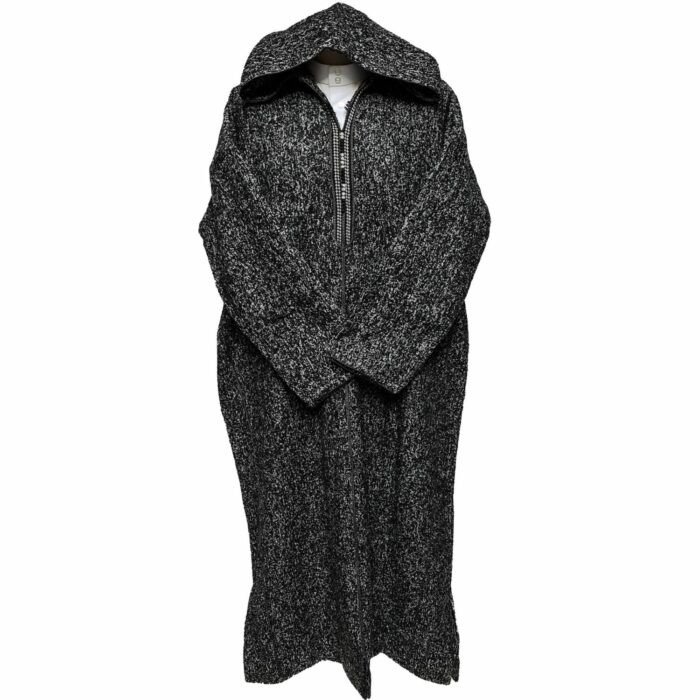 Moroccan Super Thick Warm Cashmere Wool Blend Black Hooded Thobe Djellaba Jubba (3)