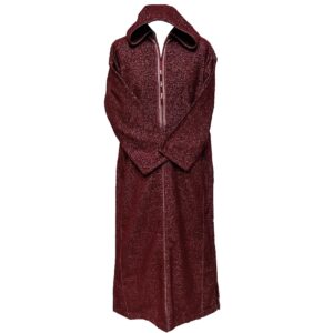 Moroccan Super Thick Warm Cashmere Wool Blend Burgundy Hooded Thobe Djellaba (2)