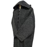 Moroccan Super Thick Warm Cashmere Wool Blend Grey Black Hooded Thobe Djellaba (1)