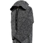 Moroccan Super Thick Warm Cashmere Wool Blend Grey Black Hooded Thobe Djellaba (1)