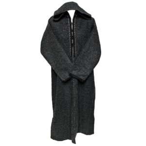 Moroccan Super Thick Warm Cashmere Wool Blend Grey Black Hooded Thobe Djellaba (2)