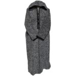 Moroccan Super Thick Warm Cashmere Wool Blend Grey Black Hooded Thobe Djellaba (2)