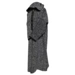 Moroccan Super Thick Warm Cashmere Wool Blend Grey Black Hooded Thobe Djellaba (4)