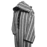 Moroccan Super Thick Warm Wool Blend Grey Black Striped Hooded Thobe Djellaba Superthkwrmwl 500rk (9)