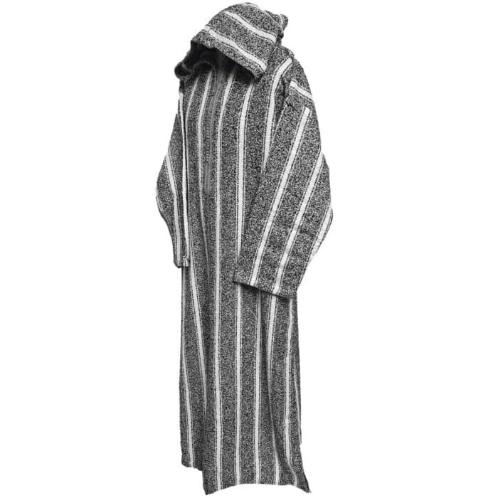 Moroccan Super Thick Warm Wool Blend Grey Striped Hooded Thobe Djellaba Superthkwrmwl 400jk (6)