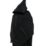 Moroccan Super Warm Cashmere Wool Blend Black Hooded Thobe Djellaba (1)