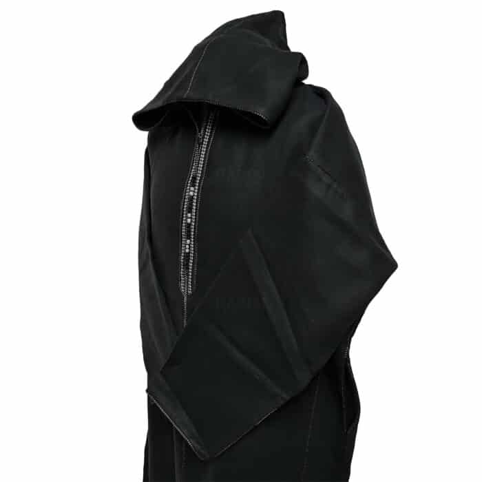 Moroccan Super Warm Cashmere Wool Blend Black Hooded Thobe Djellaba (18)