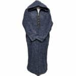 Moroccan Super Warm Cashmere Wool Blend Blue Hooded Thobe Djellaba Jubba (2)