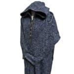 Moroccan Super Warm Cashmere Wool Blend Blue Hooded Thobe Djellaba Jubba (4)
