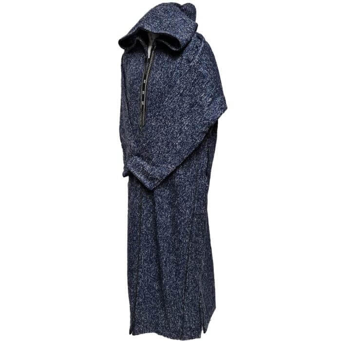 Moroccan Super Warm Cashmere Wool Blend Blue Hooded Thobe Djellaba Jubba (5)