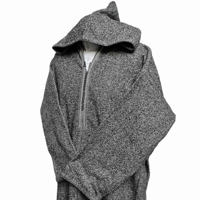 Moroccan Super Warm Cashmere Wool Blend Grey Hooded Thobe Djellaba Jubba (10)