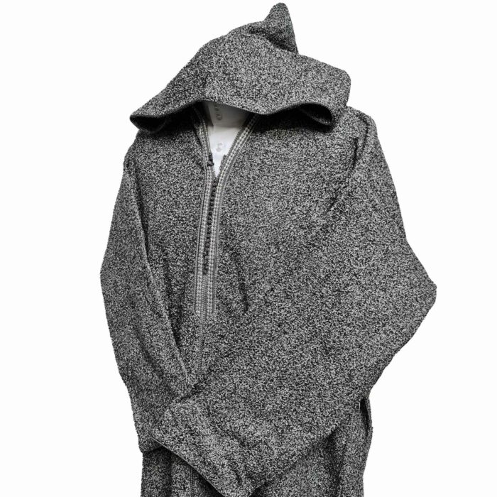 Moroccan Super Warm Cashmere Wool Blend Grey Hooded Thobe Djellaba Jubba (10)