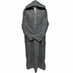 Moroccan Super Warm Cashmere Wool Blend Grey Hooded Thobe Djellaba Jubba (2)