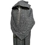Moroccan Super Warm Cashmere Wool Blend Grey Hooded Thobe Djellaba Jubba (4)