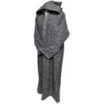Moroccan Super Warm Cashmere Wool Blend Grey Hooded Thobe Djellaba Jubba (5)