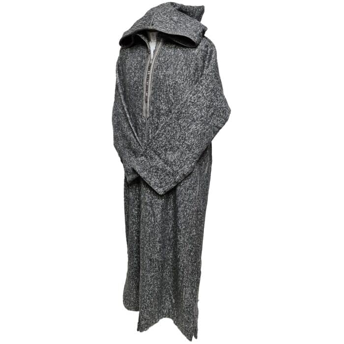 Moroccan Super Warm Cashmere Wool Blend Grey Hooded Thobe Djellaba Jubba (5)