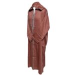 Moroccan Terracotta Cotton Malifa Wool Blend Long Sleeve Hooded Jubba Thobe Djellaba (11)