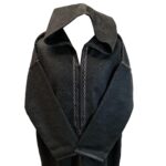 Moroccan Warm Cashmere Wool Blend Black Grey Hooded Thobe Jubba Djellaba (12)