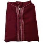 Moroccan Winter Cashmere Wool Blend Burgundy Hooded Jubba Thobe Djellaba (6)