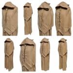 Moroccan Winter Wool Blend Beige Long Sleeve Hooded Thobe Djellaba (18)