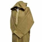 Moroccan Winter Wool Blend Caramel Brown Long Sleeve Hooded Thobe Djellaba (2)
