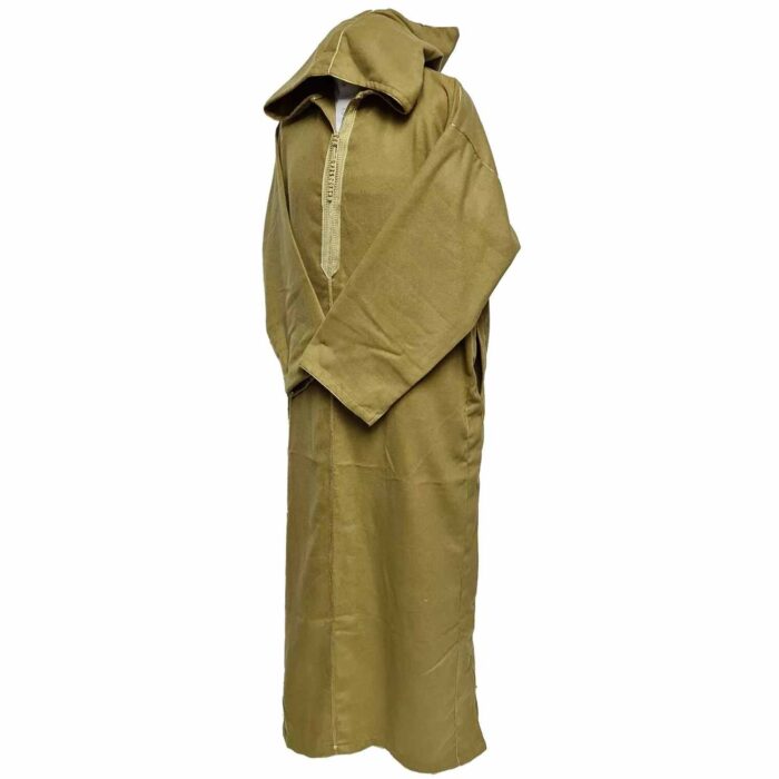 Moroccan Winter Wool Blend Caramel Brown Long Sleeve Hooded Thobe Djellaba (4)