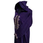 Moroccan Women’s Purple Cotton Malifa Wool Blend Long Sleeve Hooded Djellaba Jalabiyajpg (2)