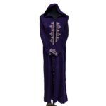 Moroccan Women’s Purple Cotton Malifa Wool Blend Long Sleeve Hooded Djellaba Jalabiyajpg (4)