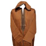 Moroccanrusty Brown Cotton Malifa Wool Blend Long Sleeve Hooded Jubba Thobe Djellaba (2)