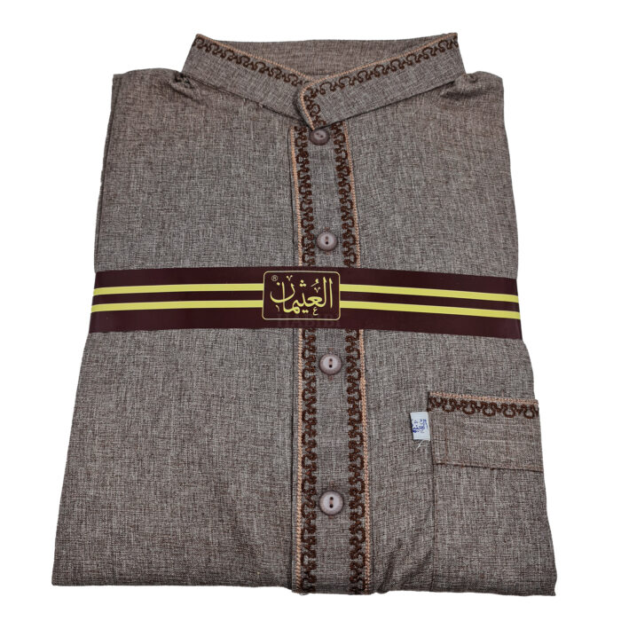 Mumaisnek 002 Men Moroccan Brown Short Sleeves Thobe Jubba Kandora0626 172607