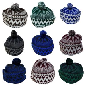 Muslim Kufi Haji Turkish Winter Prayer Hat, Skull Cap Topi Men's Woolen Bubble