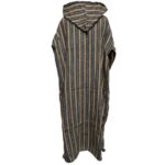 Nisfsaq 0015 Moroccan Beige Grey Multi Stripes Super Warm Wool Blend Hooded Thobe Djellaba (3)