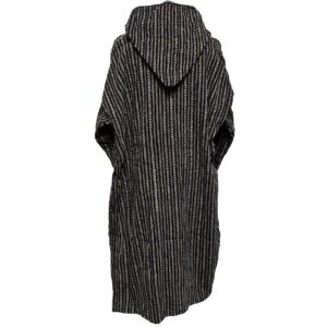 Nisfsaq 0034 Moroccan Beige Grey Multi Stripes Super Warm Wool Blend Hooded Thobe Djellaba (4)