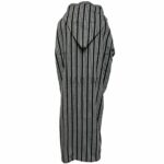 Nisfsaq 012 Moroccan Grey Black Striped Wool Blend Hooded Thobe Djellaba (3)