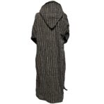 Nisfsaq 033 Moroccan Beige Grey Multi Stripes Super Warm Wool Blend Hooded Thobe Djellaba (10)