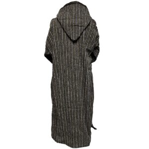 Nisfsaq 033 Moroccan Beige Grey Multi Stripes Super Warm Wool Blend Hooded Thobe Djellaba (10)