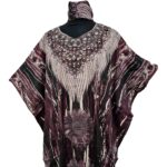 Nl405 Women's Kaftan Loose Fit Tunic Dress Sequin Floral Maxi Dress(6)