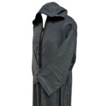 Normwlwpc 001 Moroccan Grey Wool Blend Long Sleeve Hooded Jubba Thobe Djellaba(5)
