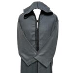 Normwlwpc 001 Moroccan Grey Wool Blend Long Sleeve Hooded Jubba Thobe Djellaba(7)