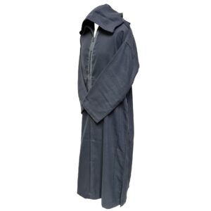 Normwlwpc 003 Moroccan Grey Wool Blend Long Sleeve Hooded Jubba Thobe Djellaba (4)