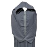 Normwlwpc 005 Moroccan Grey Wool Blend Long Sleeve Hooded Jubba Thobe Djellaba (7)