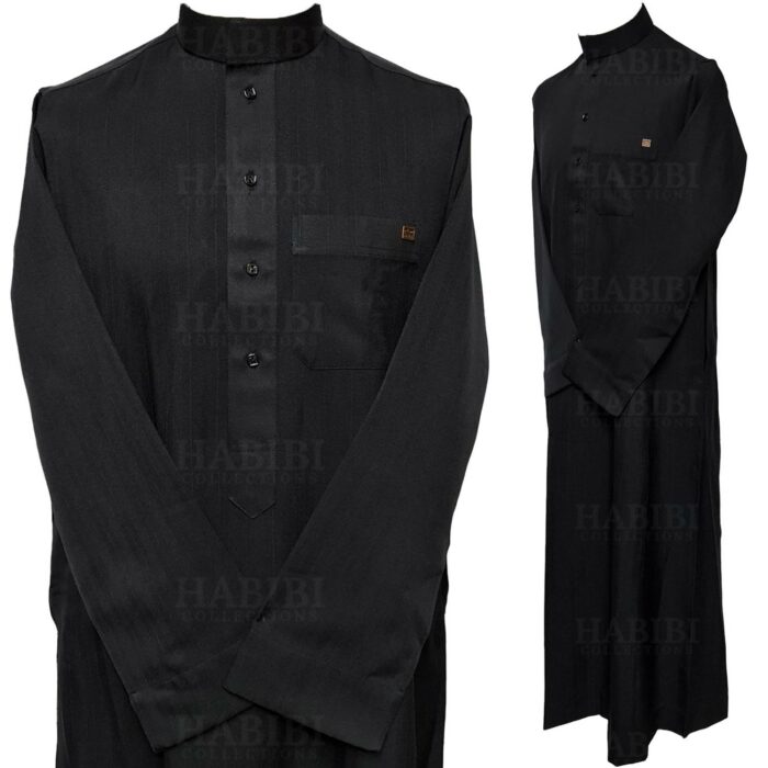 Nusuki 003 90210145420mix Nusuki Men Thick Black Thobe Long Sleeve Jubba0509 222122