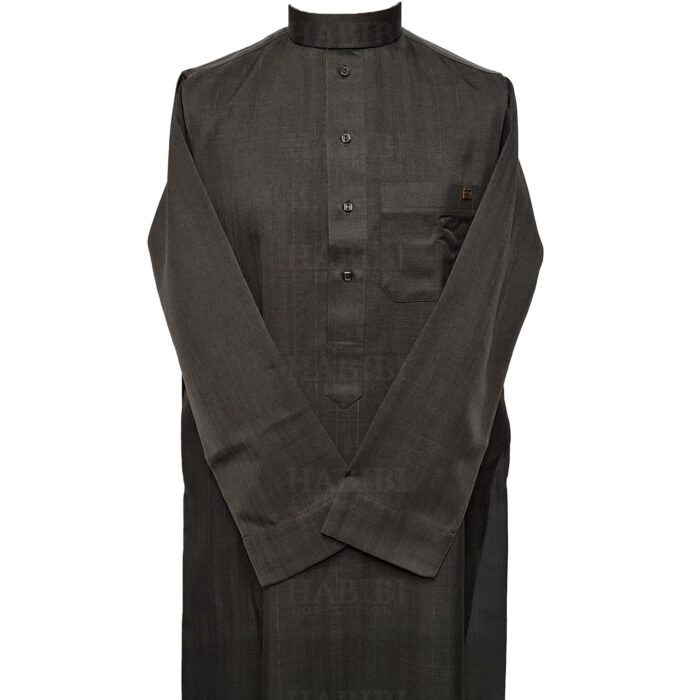 Nusuki 005 90210145420mix Nusuki Men Thick Black Charcoal Thobe Long Sleeve Jubba0509 222516