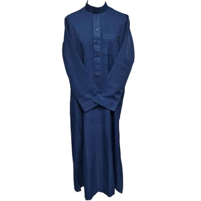 Nusuki 007 Men's Nusuki Premium High Quality Blue Long Sleeve Thobe Jubba(10)