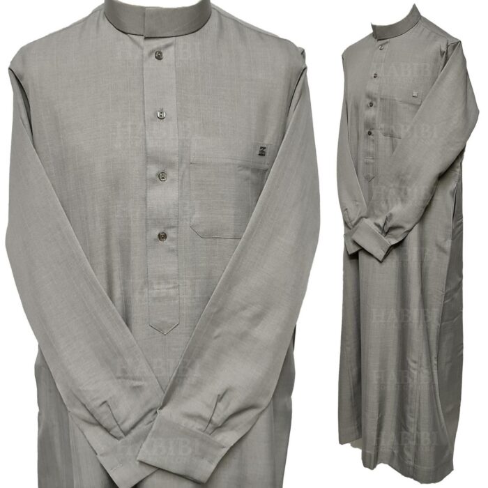 Nusuki Cuff 001 90210145222mix Nusuki Men Thick Grey Thobe Long Sleeve Cuffed Jubba0509 221530