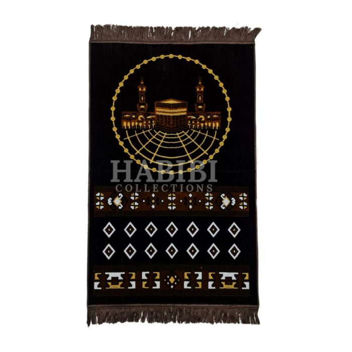 Brown Islamic Masjid Al Haraam Soft Prayer Mat