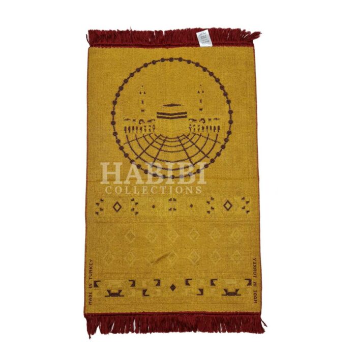 Maroon Islamic Masjid Al Haraam Soft Prayer Mat